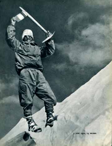 
Annapurna First Ascent - Maurice Herzog On Annapurna Summit on June 3, 1950
